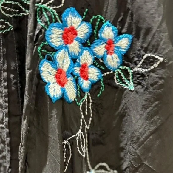Johnny Was Multicolored Embroidered Tunic Black Size 2X - Picture 3 of 14